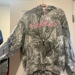 Cabela's Pink and Gray Camouflage Hoodie